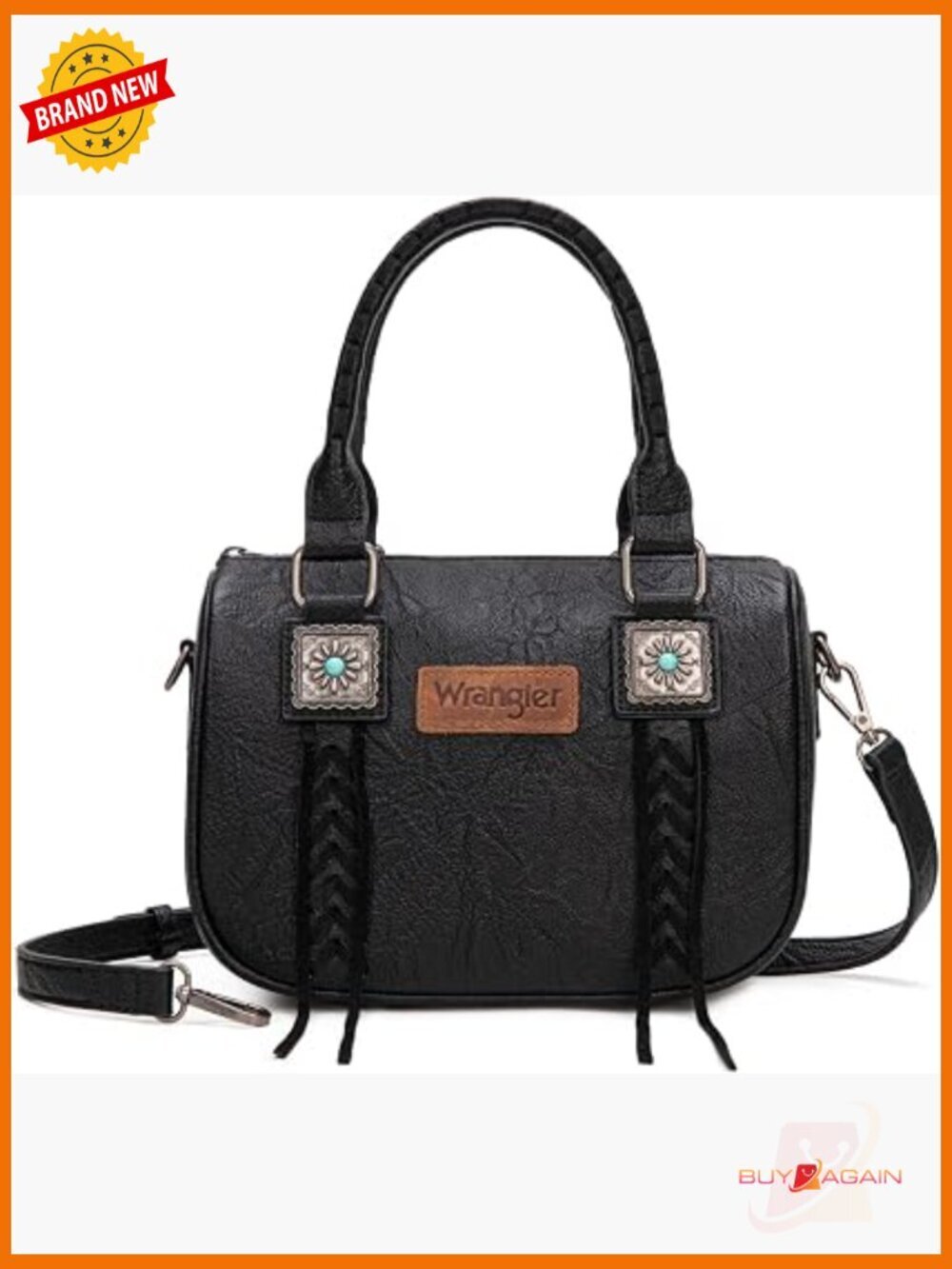 Fringe Crossbody Satchel Bag Top Handle Shoulder Purse with Detachable Strap
